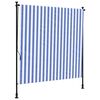 vidaXL Store roulant d'ext&eacute;rieur bleu et blanc 150x270 cm tissu acier