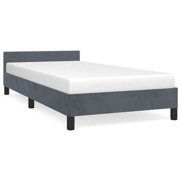 vidaXL Cadre de lit sans matelas gris fonc&eacute; double XL velours
