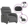 vidaXL Fauteuil inclinable de massage &eacute;lectrique gris fonc&eacute; tissu