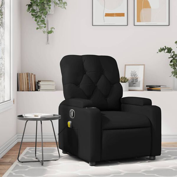 vidaXL Fauteuil de massage inclinable noir similicuir