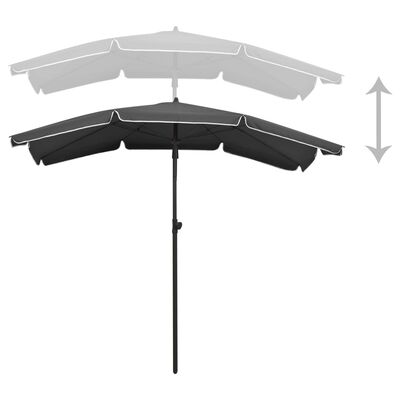 vidaXL Parasol de jardin avec mât 200x130 cm anthracite