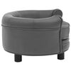 vidaXL Canap&eacute; pour chien Gris 48x48x32 cm Peluche et similicuir