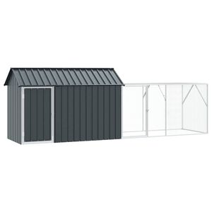 vidaXL Cage pour oiseaux avec stockage Anthracite 416.5 x 103 x 142 cm