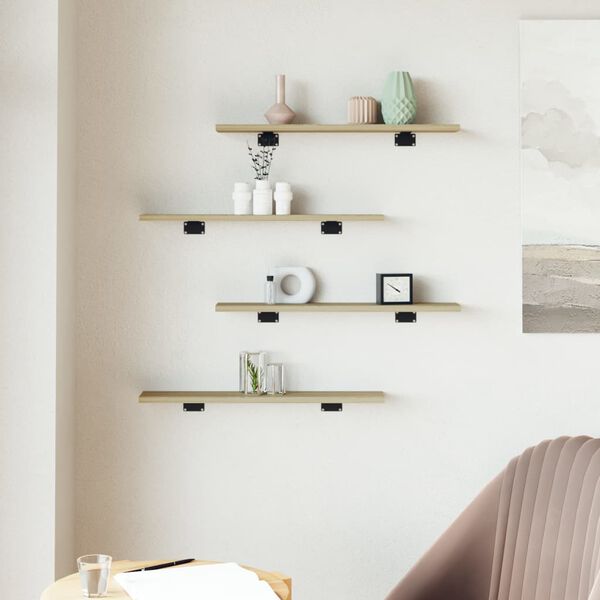 vidaXL Panneau de biblioth&egrave;que 8pcs Ch&ecirc;ne sonoma 60x10x1,5cm Agglom&eacute;r&eacute;