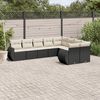 vidaXL Salon de jardin 9 pcs avec coussins noir r&eacute;sine tress&eacute;e