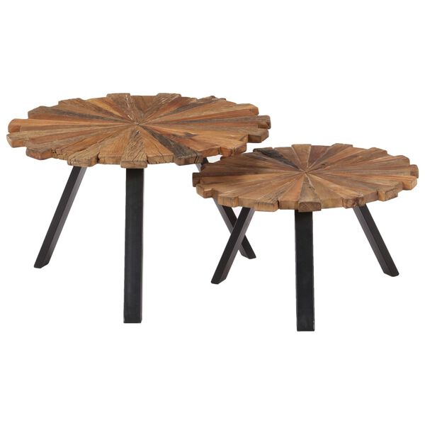 vidaXL Tables basses 2 pcs Bois de r&eacute;cup&eacute;ration massif
