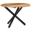 vidaXL Table &agrave; d&icirc;ner ronde 100x100x75 cm Bois de manguier brut