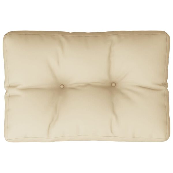 vidaXL Coussin de palette beige 60x40x12 cm tissu