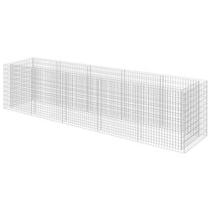 vidaXL Lit sur&eacute;lev&eacute; &agrave; gabion Acier galvanis&eacute; 450x90x100 cm
