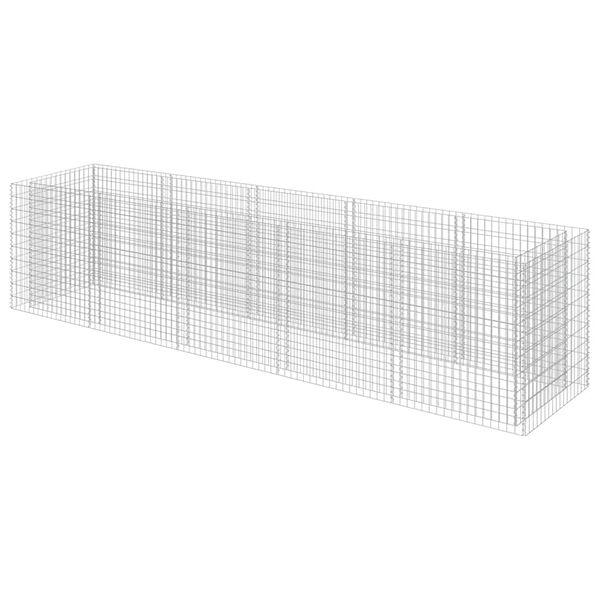 vidaXL Lit sur&eacute;lev&eacute; &agrave; gabion Acier galvanis&eacute; 450x90x100 cm