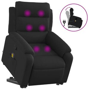 vidaXL Fauteuil inclinable de massage noir tissu