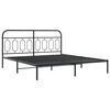 vidaXL Cadre de lit métal sans matelas avec pied de lit noir 193x203cm