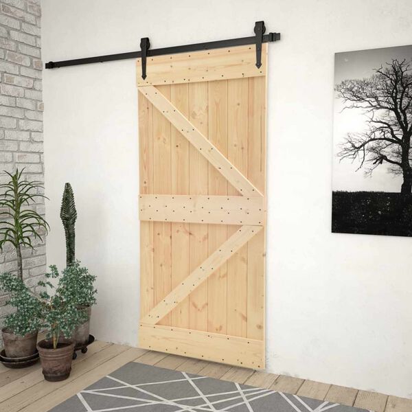 vidaXL Porte NARVIK Naturel 80 x 210 cm Bois de pin massif
