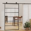 vidaXL Porte coulissante Verre ESG et aluminium 102x205 cm Noir
