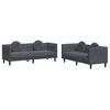 vidaXL Ensemble de canap&eacute;s 2 pcs avec coussins gris fonc&eacute; velours