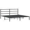 vidaXL Cadre de lit m&eacute;tal sans matelas avec t&ecirc;te de lit noir 193x203cm