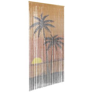 VidaXL Rideau anti-insectes imprim&eacute; palmier 90x220 cm bambou
