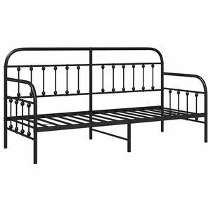 vidaXL Cadre de lit de jour avec tête de lit Noir 80 x 200 cm Acier