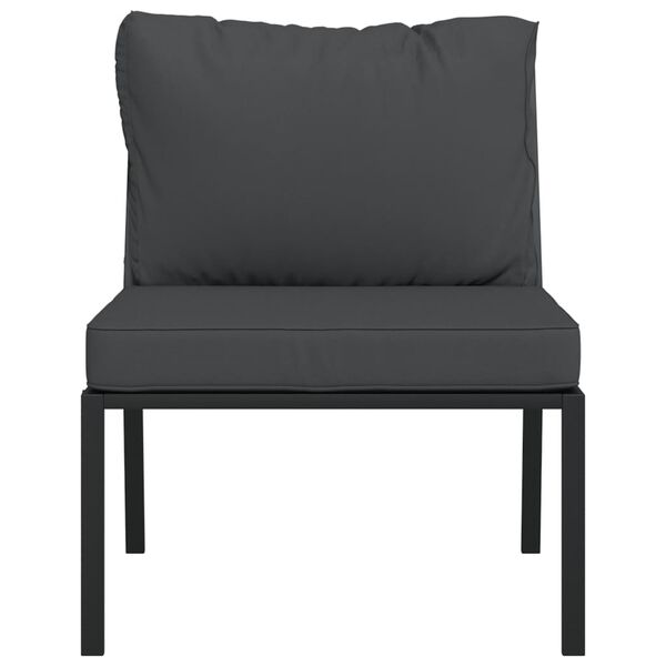 vidaXL Chaises de jardin avec coussins gris lot de 2 60x74x79 cm acier