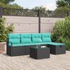 vidaXL Ensemble de canap&eacute; de jardin avec coussin 6 pcs Noir polyrotin