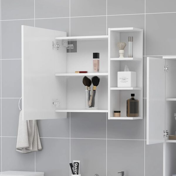 vidaXL Armoire &agrave; miroir de salle de bain Blanc Bois d&rsquo;ing&eacute;nierie
