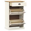 vidaXL Armoire à chaussures VIGO 60x35x96 cm blanc bois massif de pin