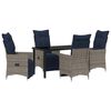 vidaXL Ensemble table et chaises avec coussin 5 pcs Gris Rotin PE
