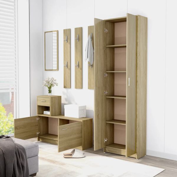 vidaXL Garde-robe de couloir Ch&ecirc;ne sonoma 55x25x189 cm Bois ing&eacute;nierie