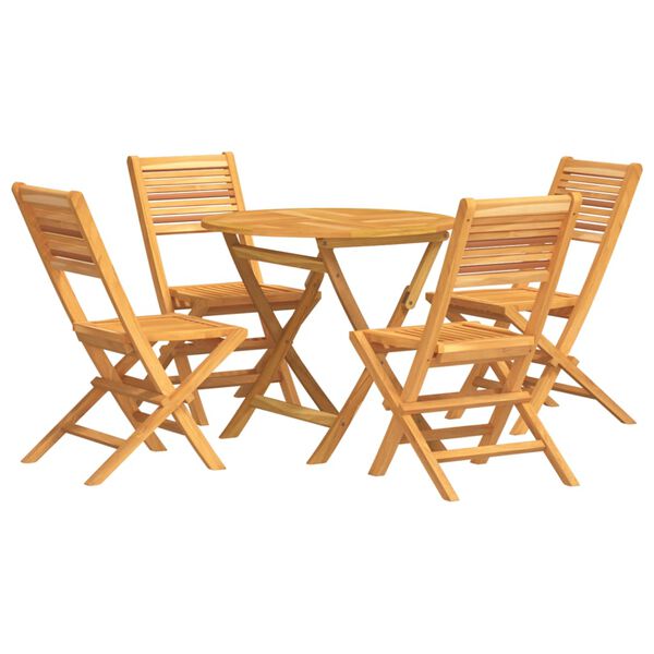 vidaXL Ensemble &agrave; manger de jardin 5 pcs Bois de teck massif