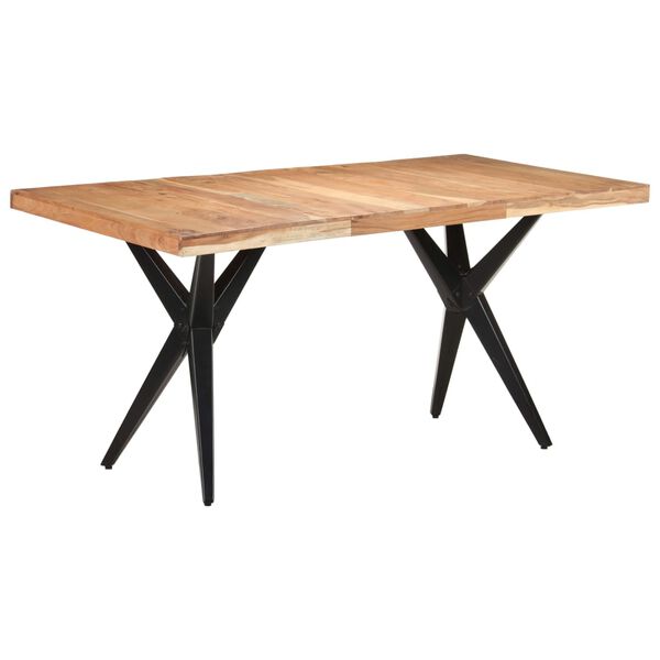 vidaXL Table de salle &agrave; manger 160x80x76 cm Bois d'acacia solide