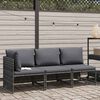 vidaXL Salon de jardin 3 pcs avec coussins R&eacute;sine tress&eacute;e Gris
