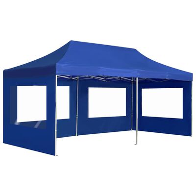 vidaXL Tente de réception pliable avec parois Aluminium 6 x 3 m Bleu