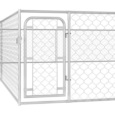 vidaXL Chenil extérieur pour chiens Acier galvanisé 6x6x1 m