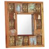 vidaXL Miroir avec revêtement Bouddha 50x50 cm Bois de récupération
