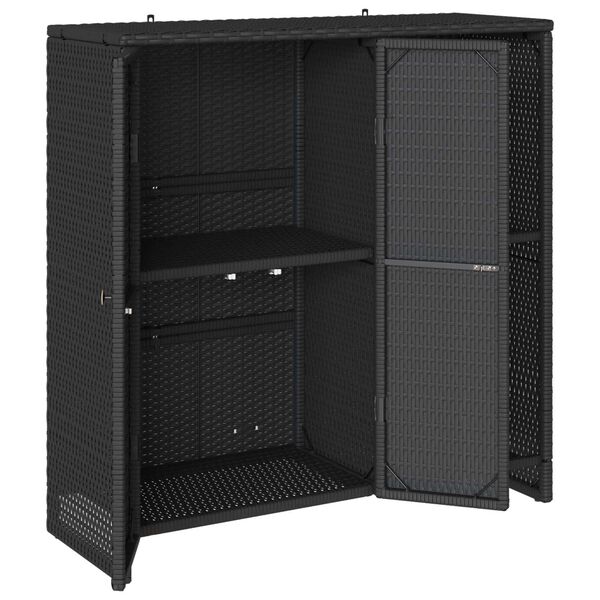 vidaXL Armoire de rangement avec &eacute;tag&egrave;re Noir 100 x 36 x 102 cm Rotin