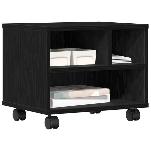 vidaXL Support d'imprimante avec stockage Ch&ecirc;ne noir 41 x 32 x 33.5 cm