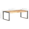 vidaXL Table basse 110x60x40 cm Bois de manguier brut