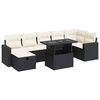 vidaXL Salon de jardin 8 pcs avec coussins noir r&eacute;sine tress&eacute;e