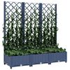vidaXL Jardini&egrave;re avec treillis bleu gris 120x40x121,5 cm PP