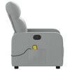 vidaXL Fauteuil inclinable de massage gris clair tissu