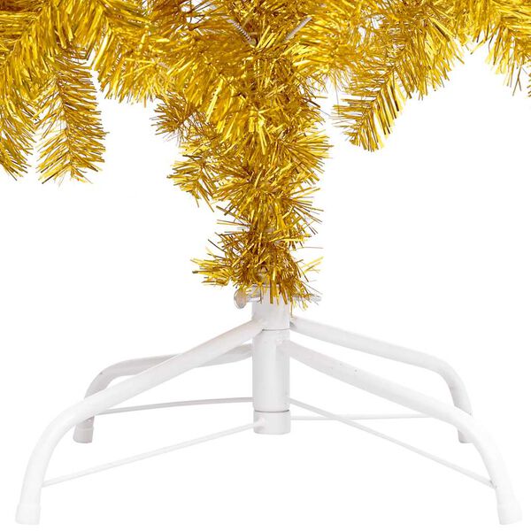 vidaXL Arbre de No&euml;l artificiel pr&eacute;-&eacute;clair&eacute; et boules dor&eacute; 120 cm PET