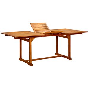 vidaXL Table &agrave; d&icirc;ner de jardin (150-200)x100x75cm Bois d'acacia massif