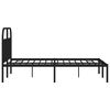 vidaXL Cadre de lit m&eacute;tal sans matelas avec t&ecirc;te de lit noir 135x190cm