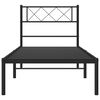 vidaXL Cadre de lit métal sans matelas avec tête de lit noir 100x190cm
