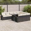 vidaXL Salon de jardin 11 pcs avec coussins noir r&eacute;sine tress&eacute;e