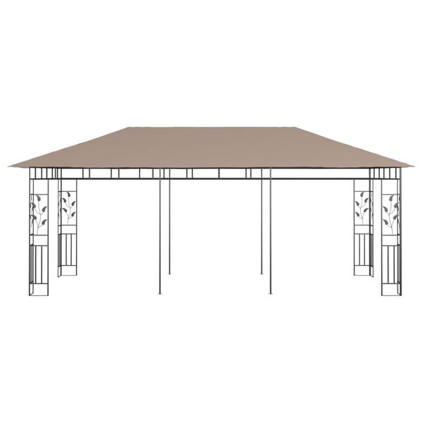 vidaXL Belv&eacute;d&egrave;re avec moustiquaire 6x3x2,73 m Taupe 180 g/m&sup2;