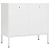 vidaXL Buffet Blanc 75x35x70 cm Acier et verre trempé