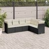 vidaXL Salon de jardin 6 pcs avec coussins noir r&eacute;sine tress&eacute;e