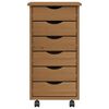 vidaXL Armoire roulante avec tiroirs MOSS bois de pin marron miel