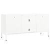 vidaXL Meuble TV Blanc 105x35x52 cm Acier et verre